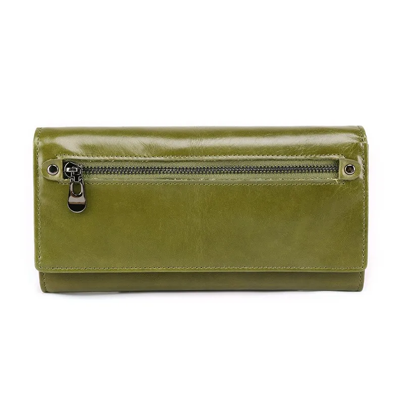 

2023 New Women's Wallet Korean Retro Genuine Leather Handbag Multifunctional Phone Bag RFID Long Wallet