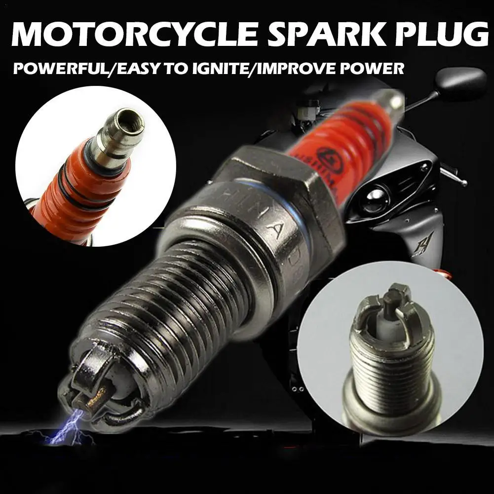 

1/2Pcs Racing Spark Plug 3 Triple Electrode A7TC D8TC For GY6 CG 50 70 110 125 150CC Motorcycle Atv Scooter Dirt Bike Go Kart