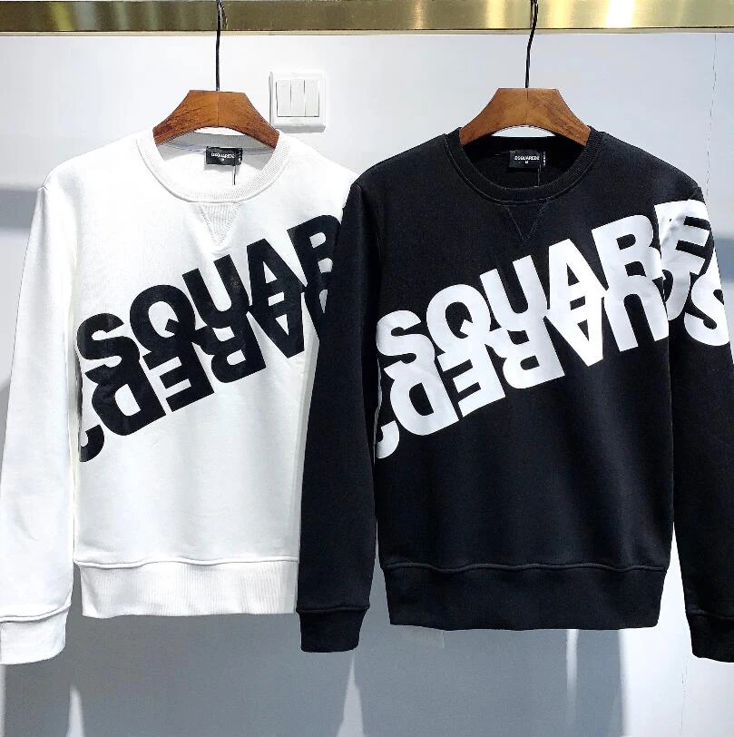 

Carta Masculina Impresso Pullovers Sweatshirts Dsquared2 Marca Italiana Nova Masculino Moletom Com Capuz Masculino Hip Hop Casua