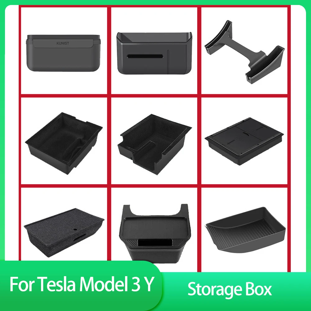 

Ящик для хранения Tesla Model 3, ящик для хранения модели Y, центральный подлокотник, скрытый ящик, держатель стакана, набор аксессуаров для интерь...
