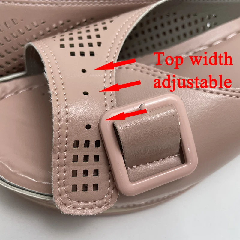 Plus Size Wedges Slippers Women 2022 Summer Buckle Fish Mouth Sandals Woman Lightweight Slope Heels Beach Flip Flops for Female images - 6