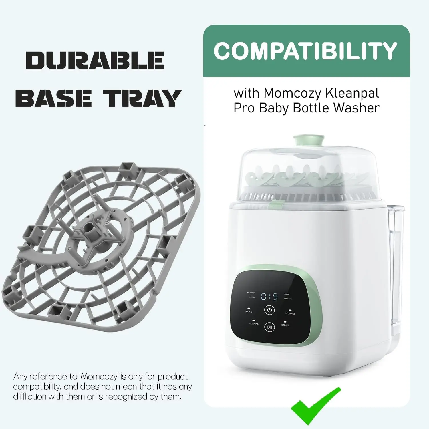 Фото Сменный нижний поддон для мойки бутылочек Momcozy, KleanPal Pro Base |   Термостойкая, устойчивая к трещинам решетка, устанавливаемая без инструментов. №2