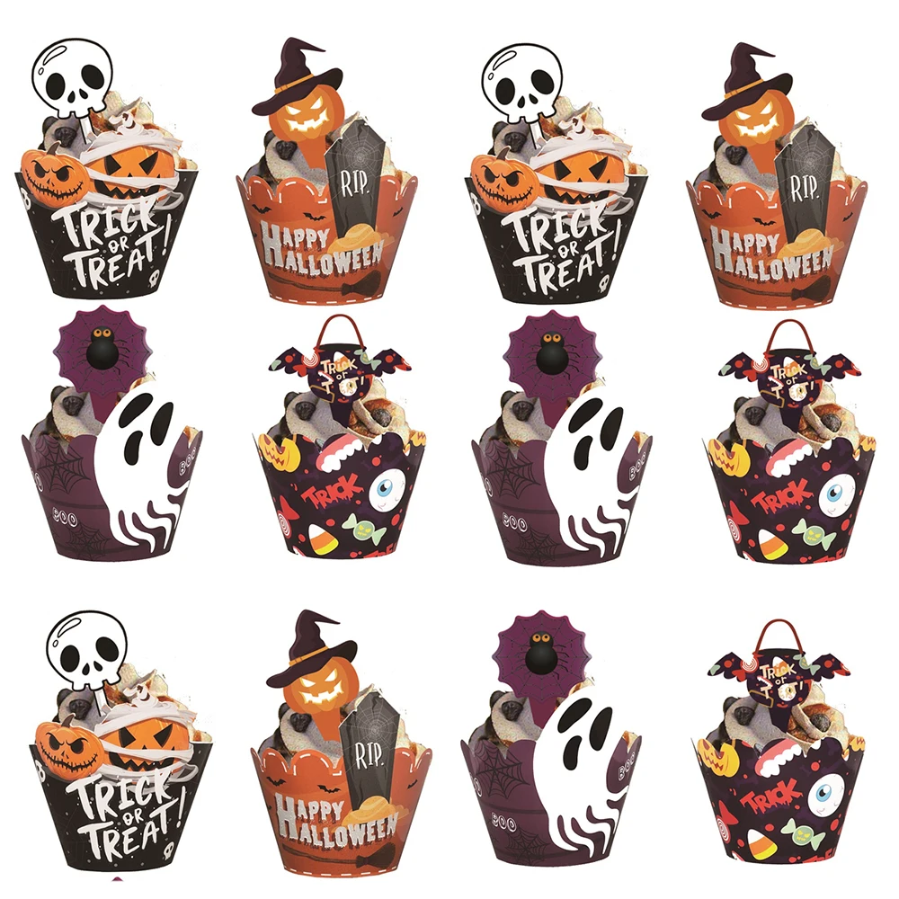 

Фон для Хэллоуина с бумажными чашками и тыквой