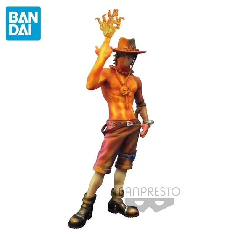 

BANDAI Original One Piece SC Modeling King Ace Burning Color Action Figure Model Desktop Ornament