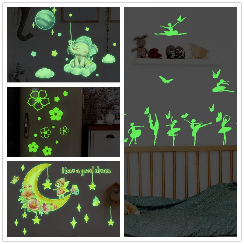

Wall Sticker Glow Decoration Stickers Self Adhesive Fluorescent Children's Room Refrigerator Bedroom Background Wall Picture