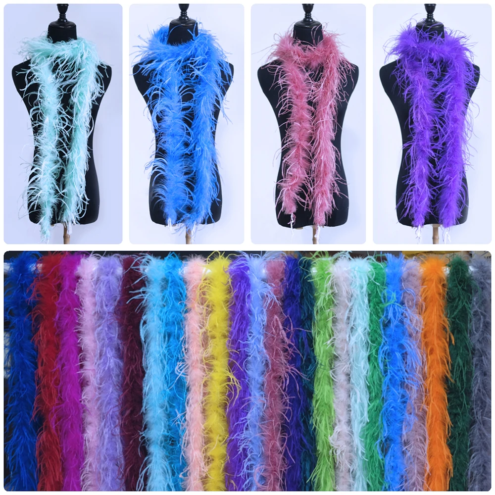 Fluffy Soft Ostrich Feather Boa Skirt Costumes/Trim Party/Craft Ostrich Feather Wedding Dress Dcoration Feather Scarf 36 colors