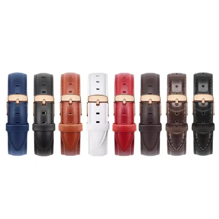 

Watch with genuine leather top layer substitute oil wax skin color change cowhide strap Daniel Wellington small square watch