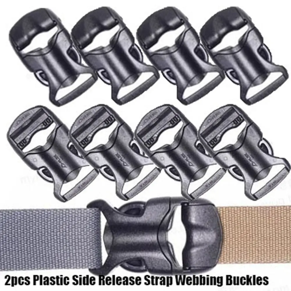 

2pcs 3 sizes Side Release Buckles Adjustable Plastic Black Paracord Bracelet Lock Hardware Dual Curved Buckle Outdoor Tool