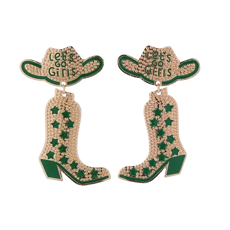 Классические металлические черные ковбойские ботинки со звездами