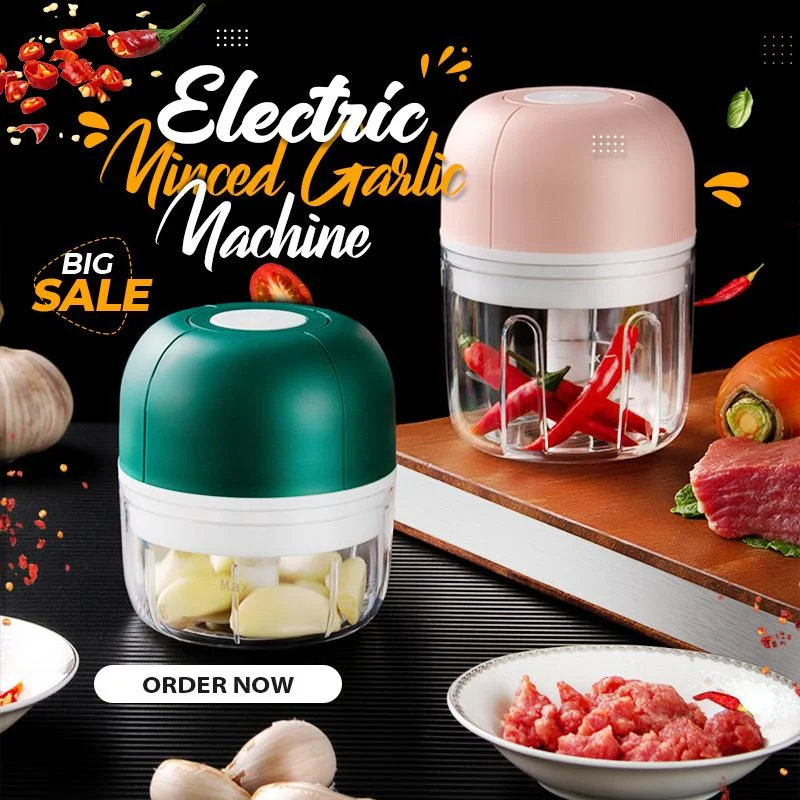 

100/250ml Electric Minced Garlic Machine Mini Chopper Vegetable Chili Meat Ginger Masher Machine USB Blenders Kitchen Gadgets