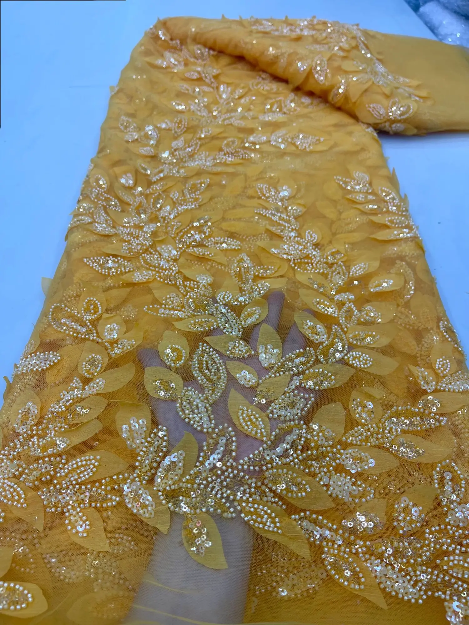 Роскошный 5 ярдов новейший африканский тюль 3d Цветы вышитая французская сетчатая