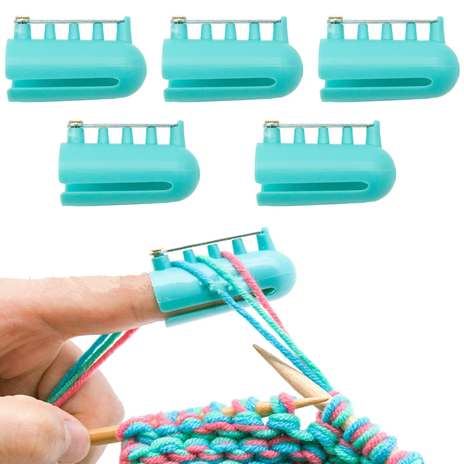 

5pcs Finger Guides For Crochet Yarn Guides Sewing Accessories Sewing Bobbin Small Sewing Tool Accessory Color Thread Clips