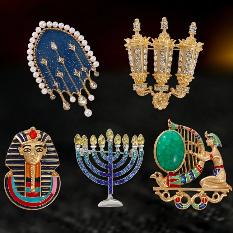 Винтажный Дворцовый стиль для женщин и мужчин модные значки Фараона в форме