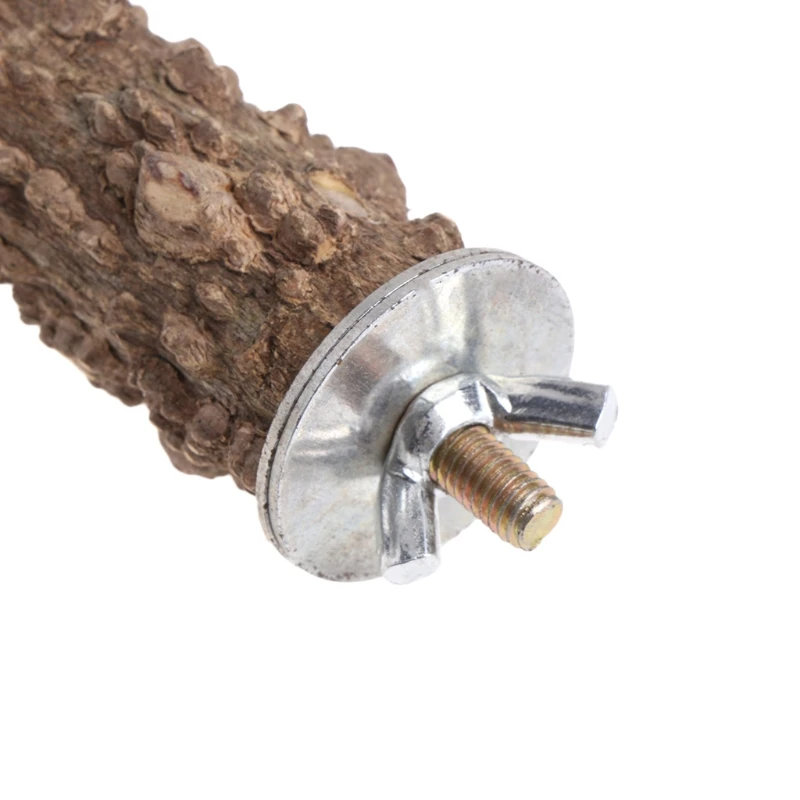 

Wooden Bird Parrot Stand Holder Paw Grinding Perch Chew Pets Toys Hanging Cage