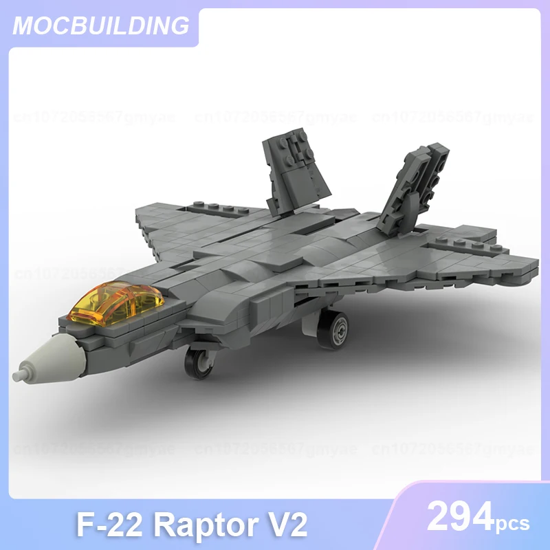 Фото Конструктор MOC Lockheed Martin F-22 Raptor V2, модель для самостоятельной сборки, развивающие игрушки для города и аэропорта, коллекционные подарки, 294 детали №2