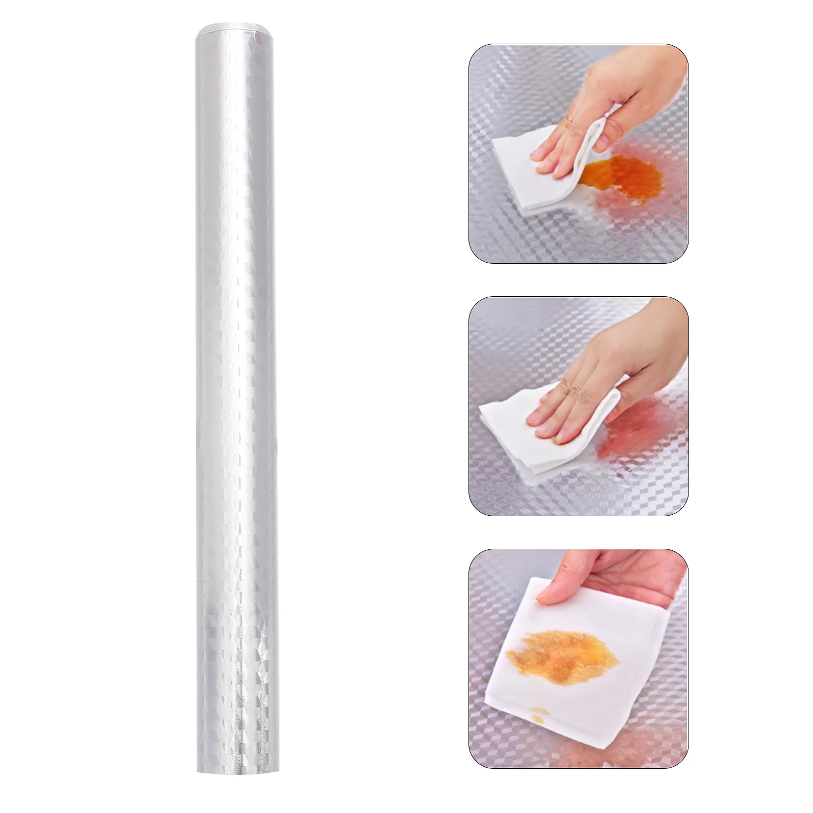 

Kitchen Paper Sticker Wallproof Backsplash Wallpaper Aluminum Oil Heat Grease Cabinet Stickers Resistant Countertop Adhesive