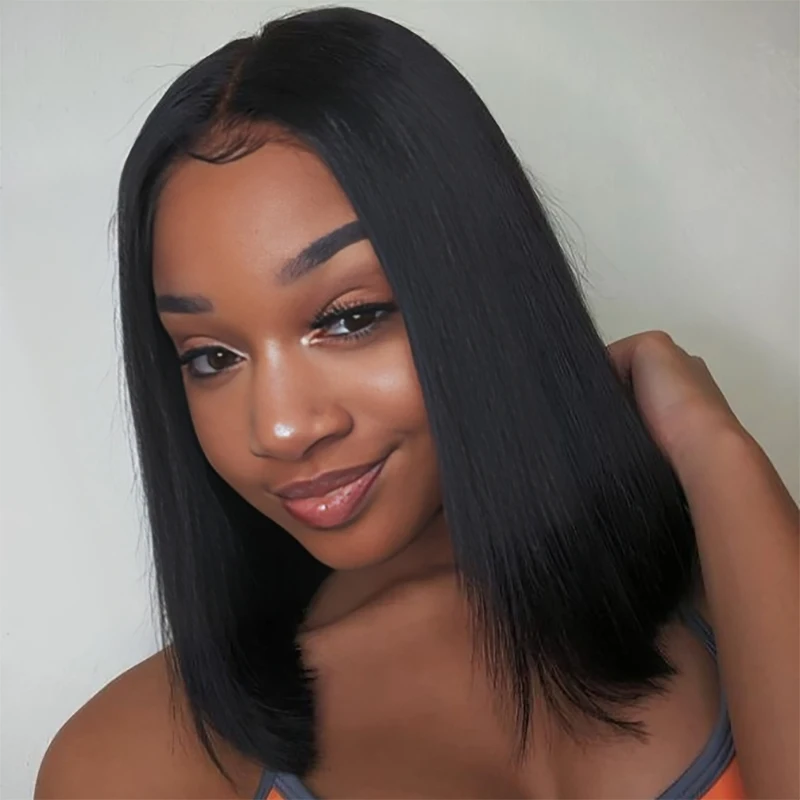 Парики HD Wear And Go Bob для женщин 200% прямые безклеевые парики из человеческих волос