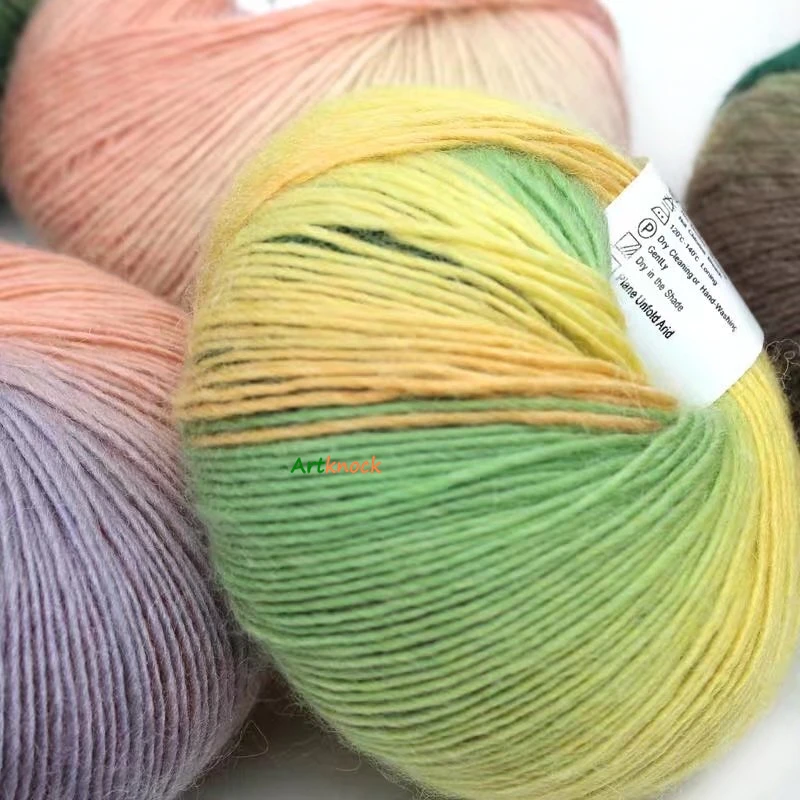 

2pcs X50g Rainbow Yarn Wool Crochet Yarn Fancy Lana Knitting Yarn Croche Laine Hand Knitting Colorful Soft Fine