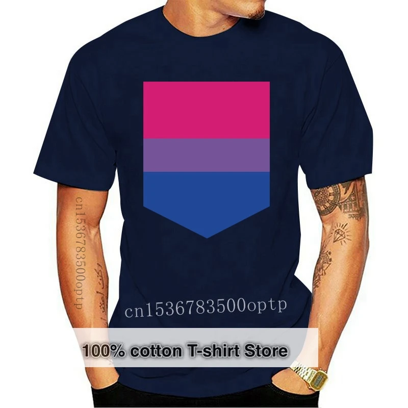 

Men T Shirt Printed Pocket - Bi Flag Women T-Shirt