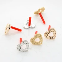 zinc alloy matte hollow heart base earring connector 15mm 6pcslot for diy fashion drop earrings making accessories