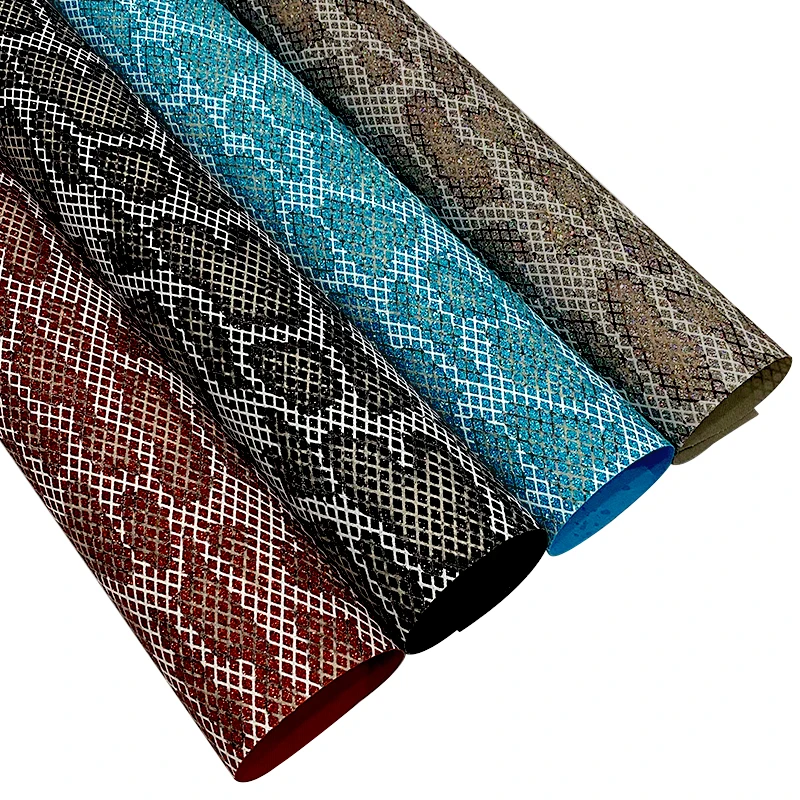 

XHT 1066 Diamond Pattern Printed Multicolored Shiny Fine Glitter Faux Leather Fabric Sheet for Making Shoe/Bag/DIY Accessories