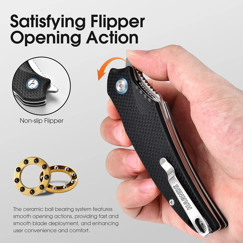 Складной нож Harnds Front Flipper с лезвием D2 и ручкой G10