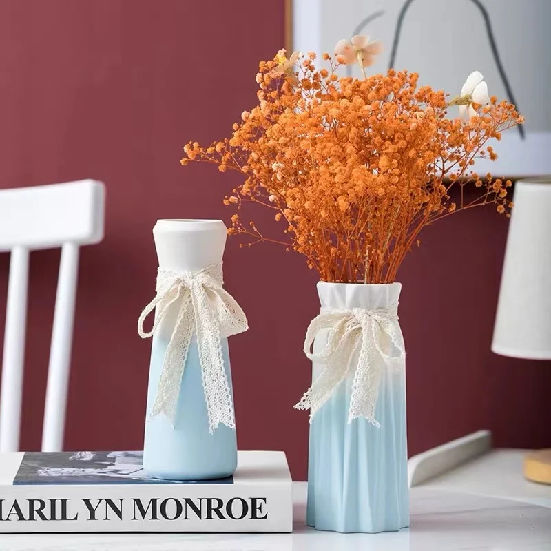 

Gradually Changing Blue And White Ceramic Vase Water Culture Nordic Modern Creative Home Living Room Flower Arrangement Dry