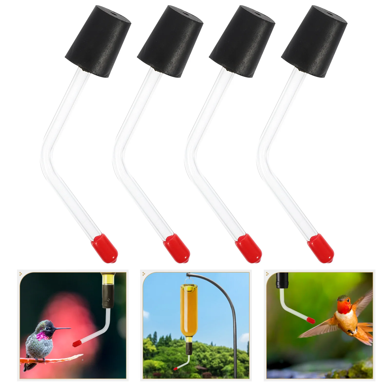 

4pcs Small Hummingbird Feeder Hummingbird Feeder Tube for Garden Yard Home Balcony