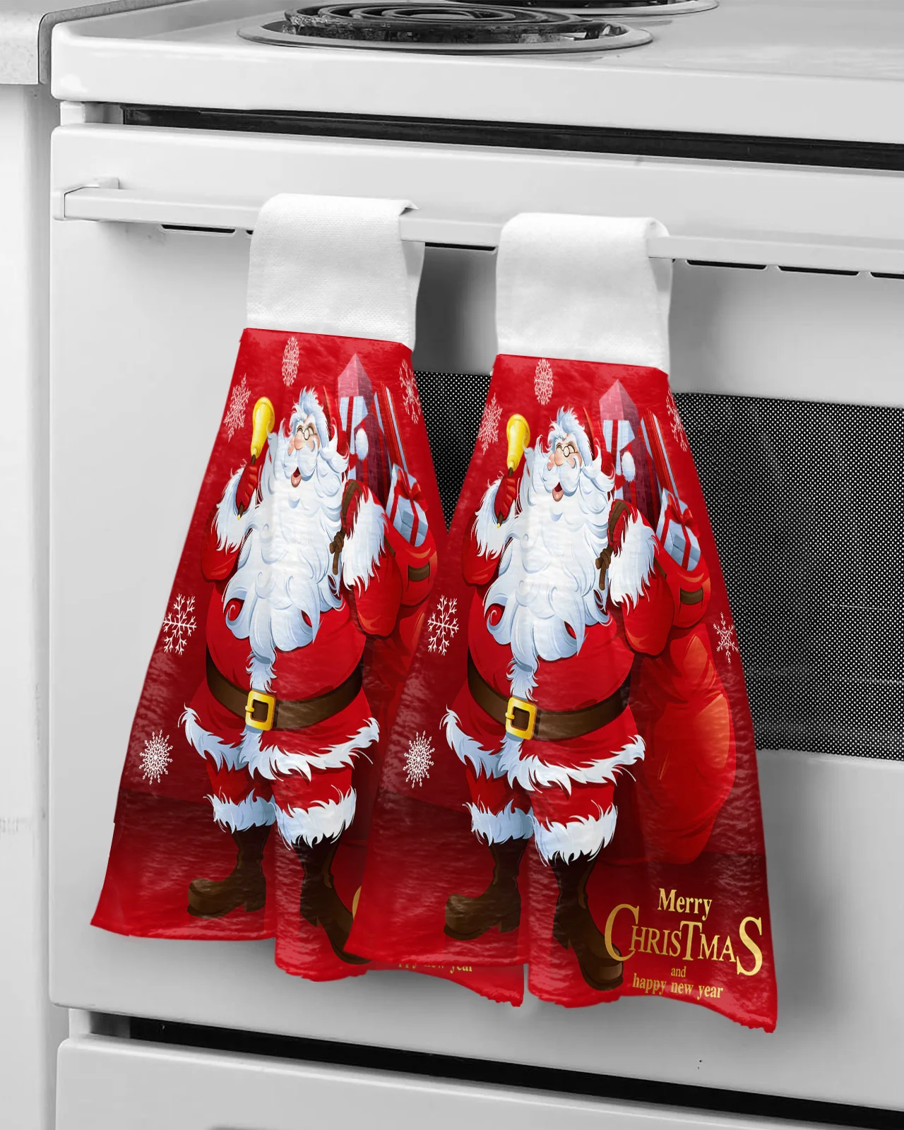 S Microfiber Hanging Cloth Quick Dry Cleaning Cloth Christmas Decor Kitchen Towel