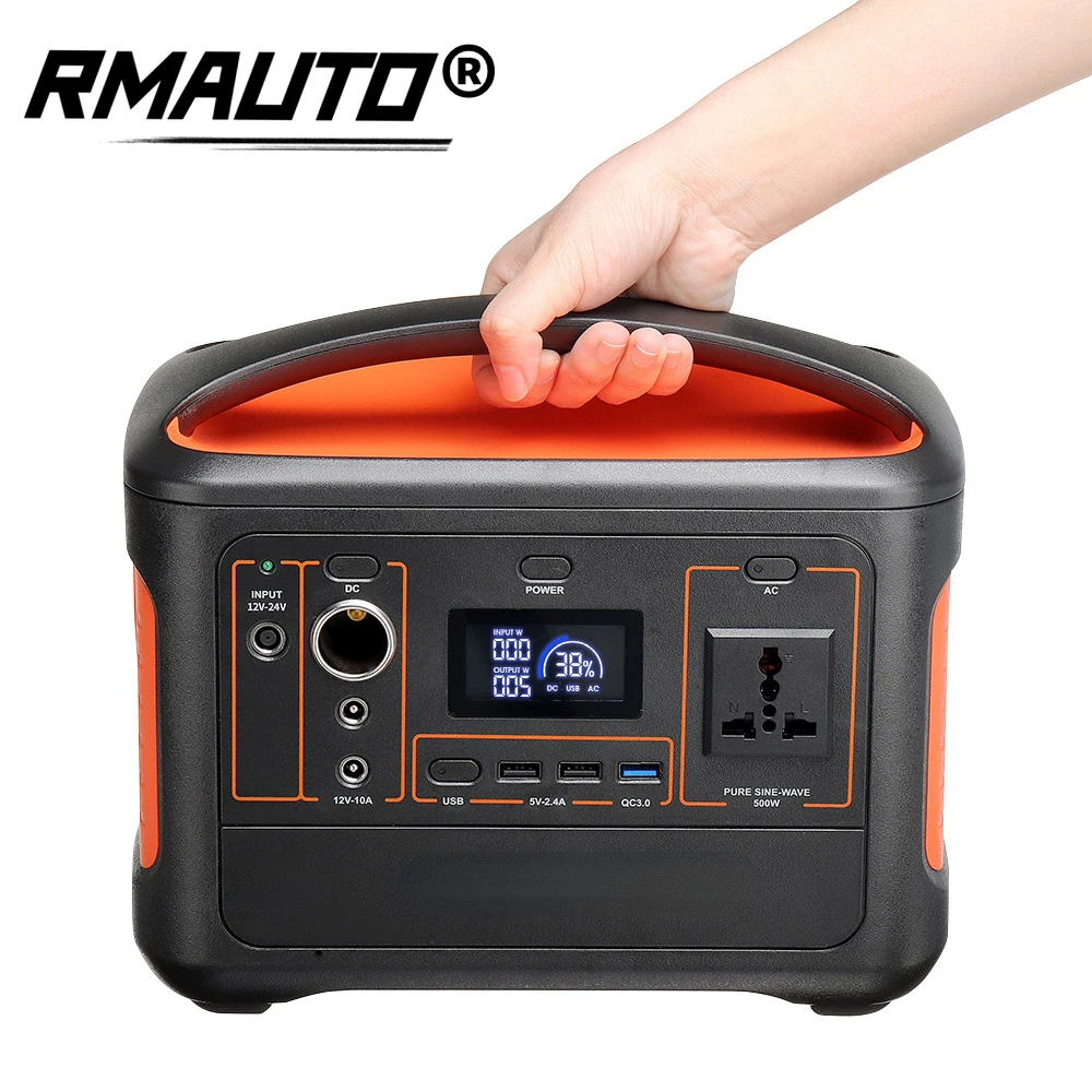 

RMAUTO 220 В 153600 Втч мАч портативная электростанция резервная батарея Переменный ток выход Быстрая зарядка фонарик для кемпинга путешествий