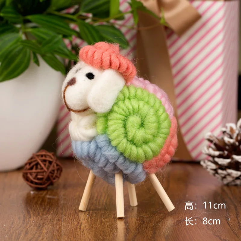 Шерстяной фетр маленькие украшения в виде овцы для рождественской елки