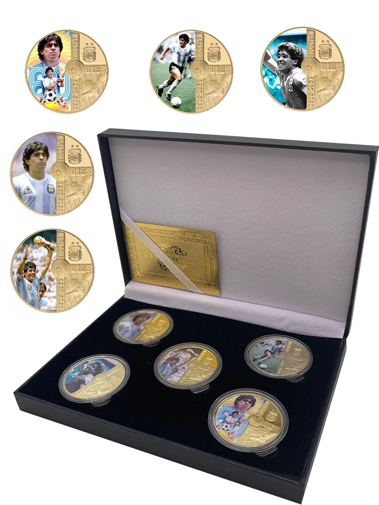 

New Personalized Gold Plated Coin football star Maradona commemorative Challenge Coins collection Souvenir Gifts