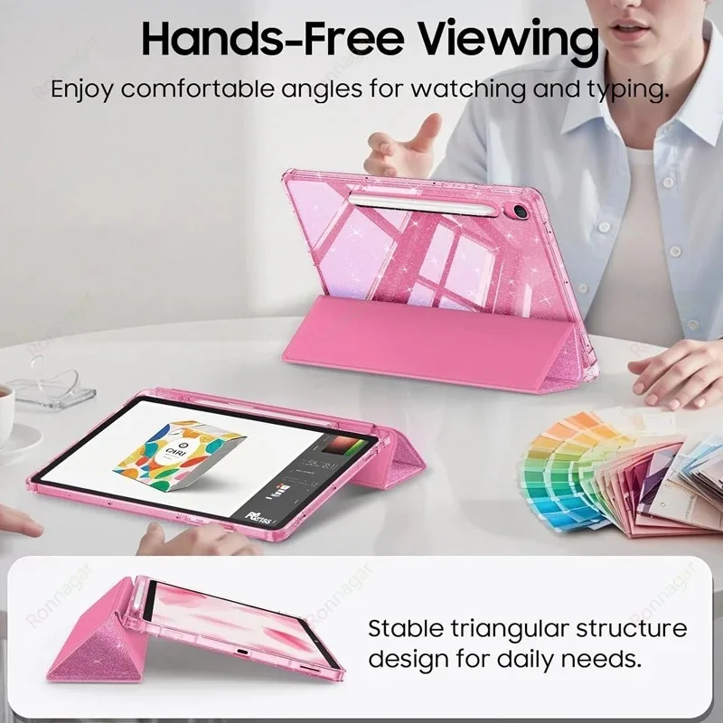 Фото Блестящий чехол с блестками для Samsung Galaxy Tab S10 Lite/S10 FE/S9 FE 10.9