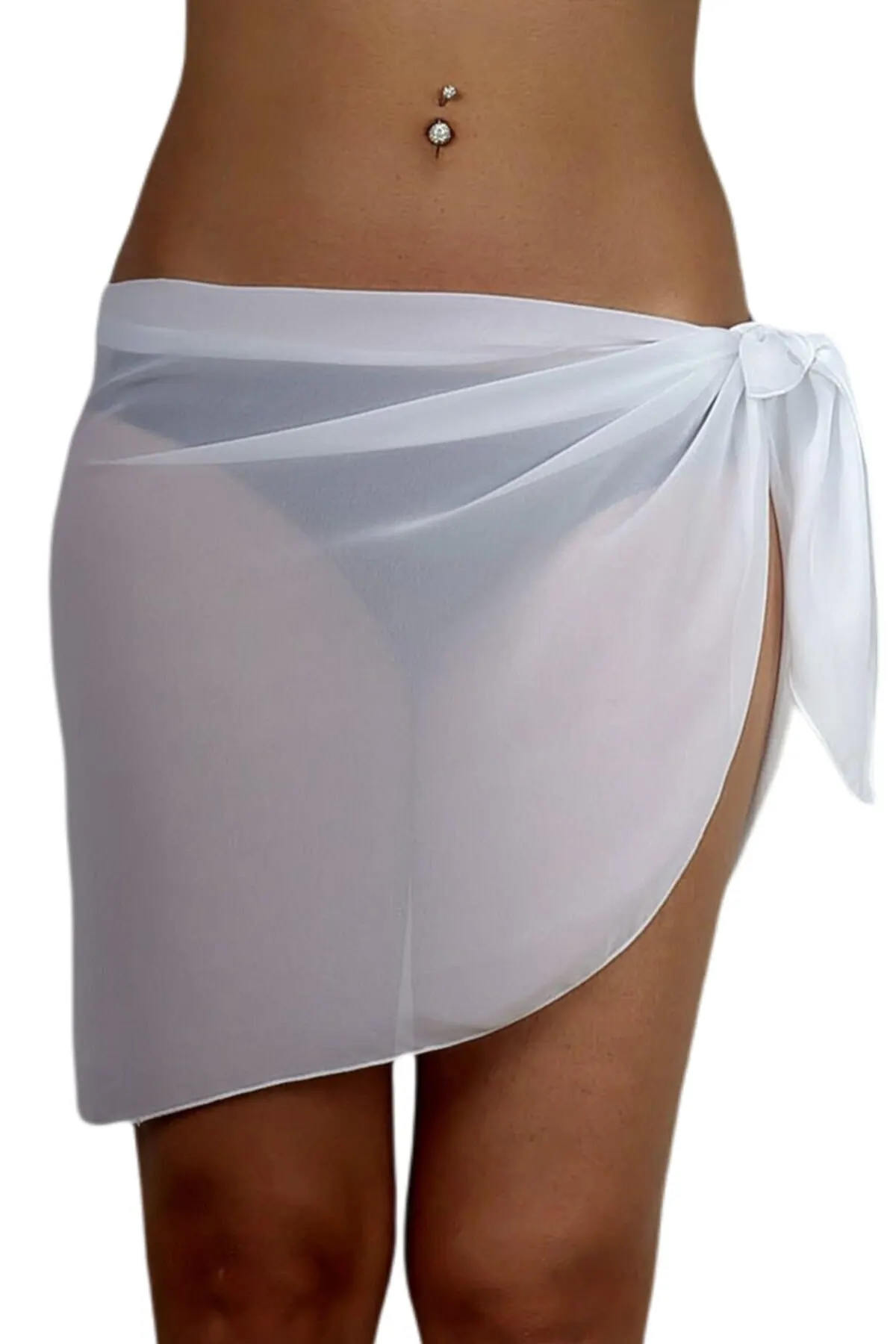 

Women's Pareo Short Tie White Skirt Swimwear Cover Dress Sexy Tunic Suit Beachwear Female Beach Bikini Cover