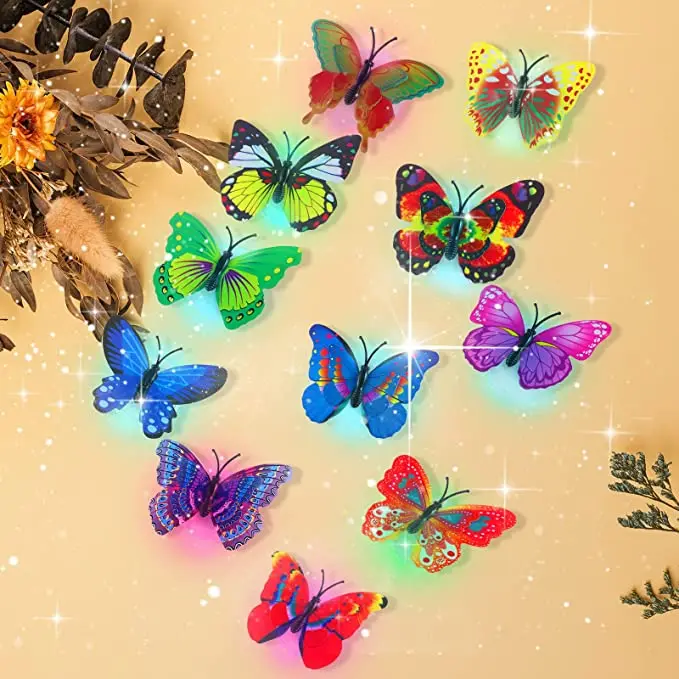 

24 Pieces Insects Decoration Night Light Wall Hanging Adhesive Lamp