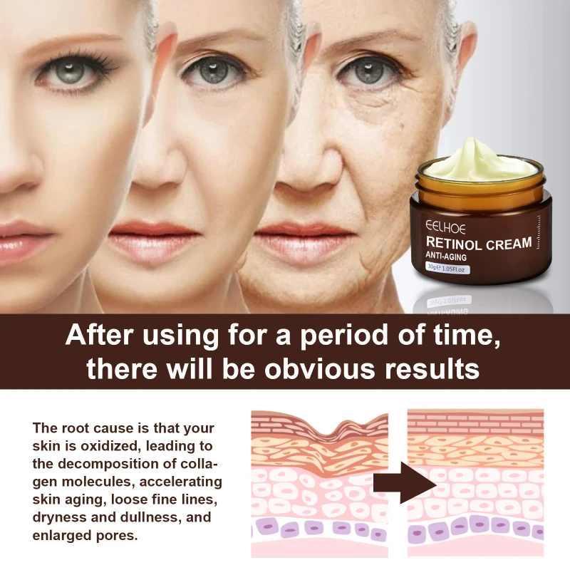 

Retinol Face Cream Moisturizer Remove Wrinkle Firming Lifting Whitening Anti Aging Brightening Moisturizing Facial Skin Beauty