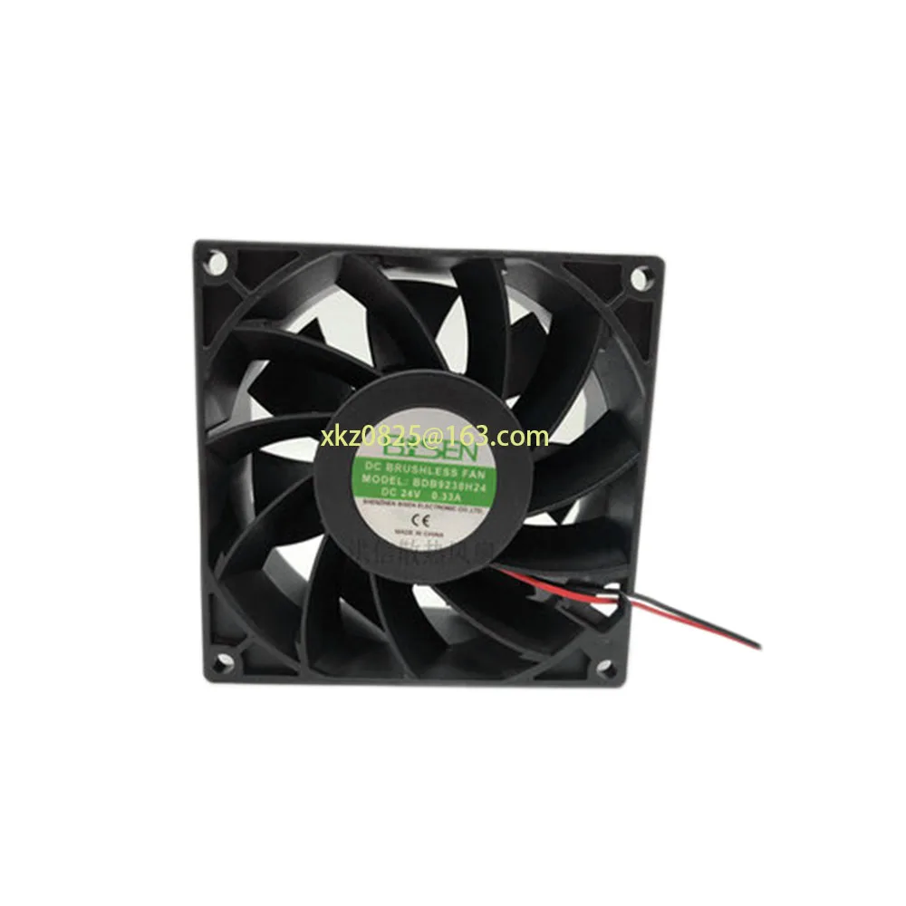 

Вентилятор охлаждения BDB9238H24, 24 В постоянного тока, 0,33 А, 2 провода, 9 см, чехол, осевой промышленный вентилятор охлаждения