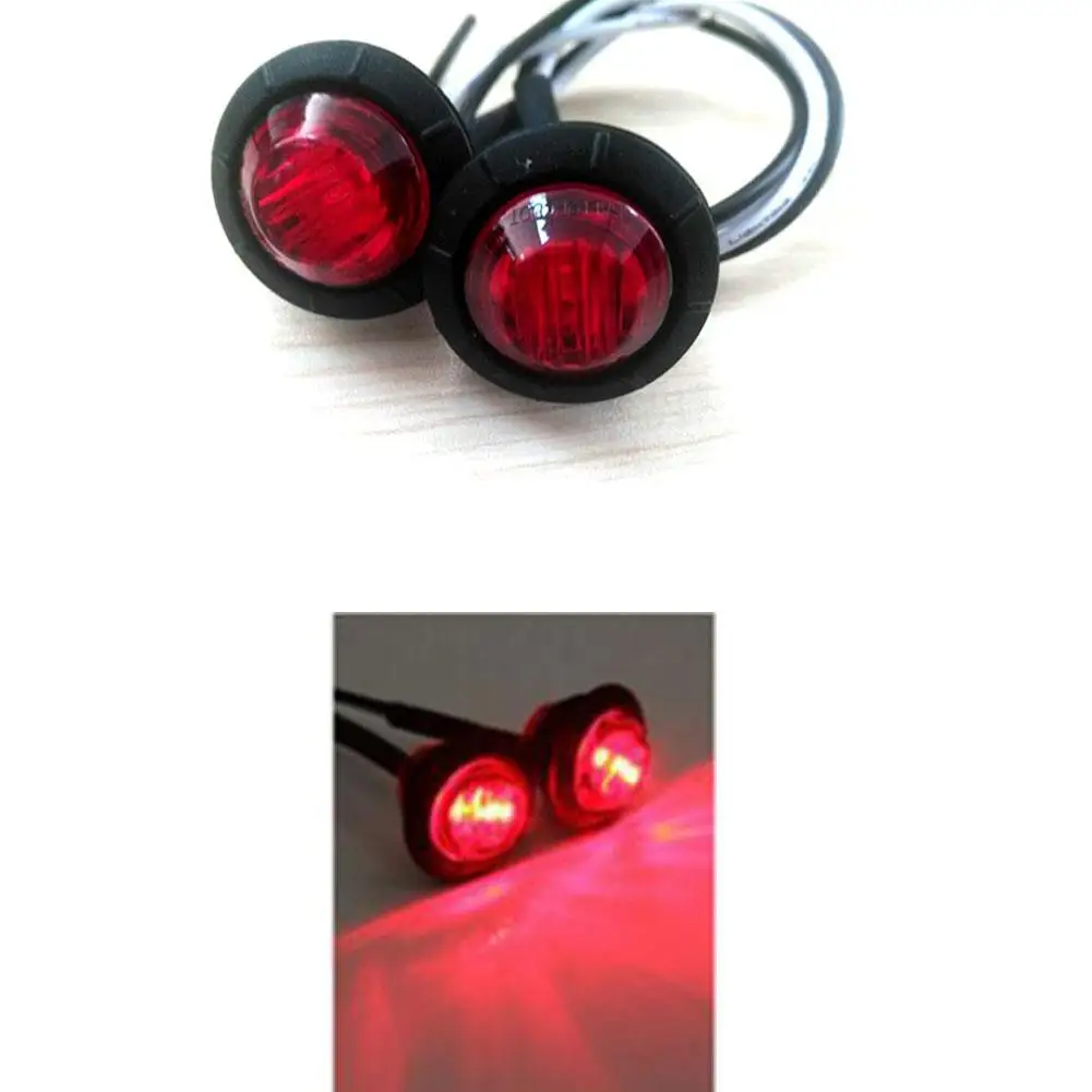 

1pair 3led 3/4 Inch Round Trailer Side Marker Lights For Trucks Bus Clearance Lights Truck Turn Signal Lamp