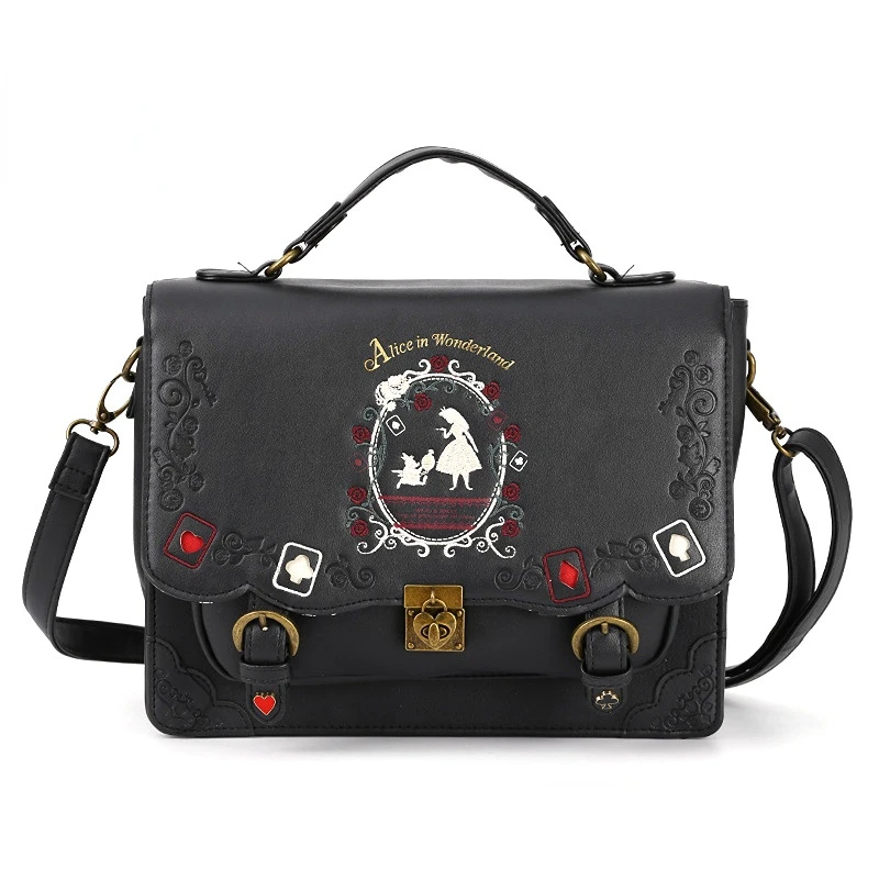 Lolita Backpack For Girls Alice Bag In Wonderland School Bag Cute New In Handbag Japan Style Pu Leather Gothic Female Cross Bag