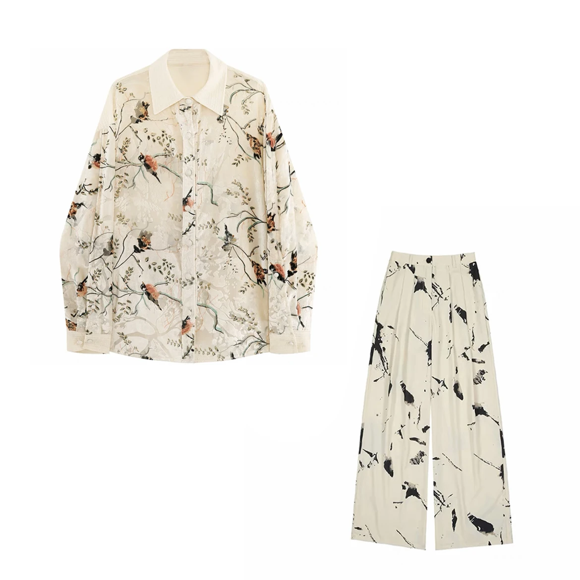 

NIGO Loose Sleeved Shirt Printed Pants Set #nigo57381