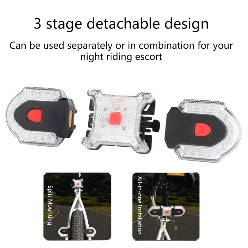 

Сигнальные поворотники для велосипеда, перезаряжаемые светодиодные задние фонари поворота, водонепроницаемые фонари для велосипеда с дис...