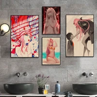 anime darling in the franxx anime posters vintage room home bar cafe decor vintage decorative painting