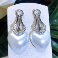 jimbora new fashion original design shiny cz heart drop earrings for women wedding bridal jewelry trendy noble high quality 2022