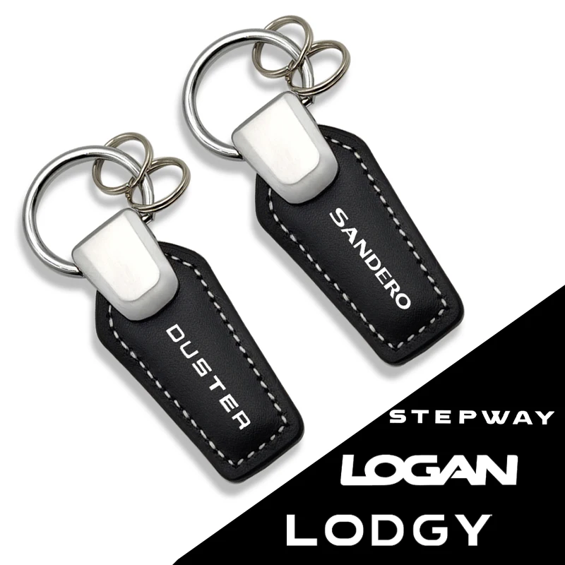 

JKHNN Leather Car KeyChain Key Rings With Car Logo For Dacia Duster Dokker Lodgy Mcv Logan Spring sandero Car Acessories