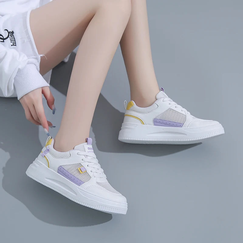 Women Vulcanized Shoes Casual Spring/Autumn Women Walking Shoes Breathable Soft Round Toe Outdoor Female Luxury Shoes