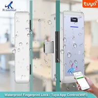 ip68 waterproof digital door lock keyless biometric pin code lock for home office wireless tuya app control smart home