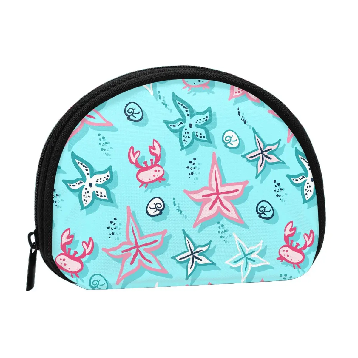 

Starfish 3D Printing Coin Purse Ladies Shopping Portable Silver Coin Bag Travel Mini Credit Card ID Card Bag Gift