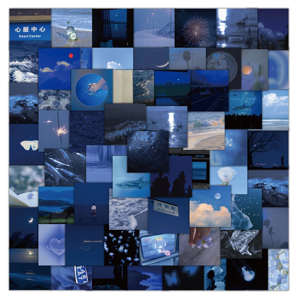 

10/30/50/PCS Blue Healing Landscape Ins Style Creative Graffiti Stickers Bicycle Skateboard Car Helmet Laptop Computer Wholesale