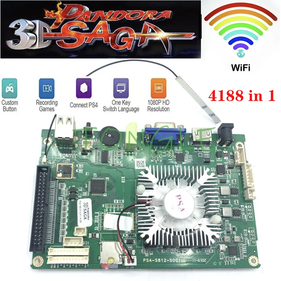 2020 Newest 3D Pandora Saga 4188 In 1 Arcade Box Motherboard Support Usb for TV PC PS3 Arcade Console Pandora Cartridge