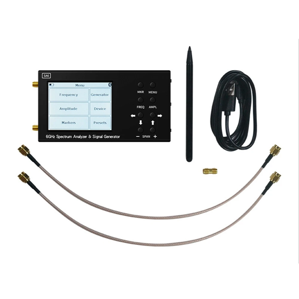 

SA6 6G Spectrum Analyzer 3.2 Inch Touch Color Screen 2500MA WiFi CDMA 35-6200Mhz Wireless Signal Generator Tester